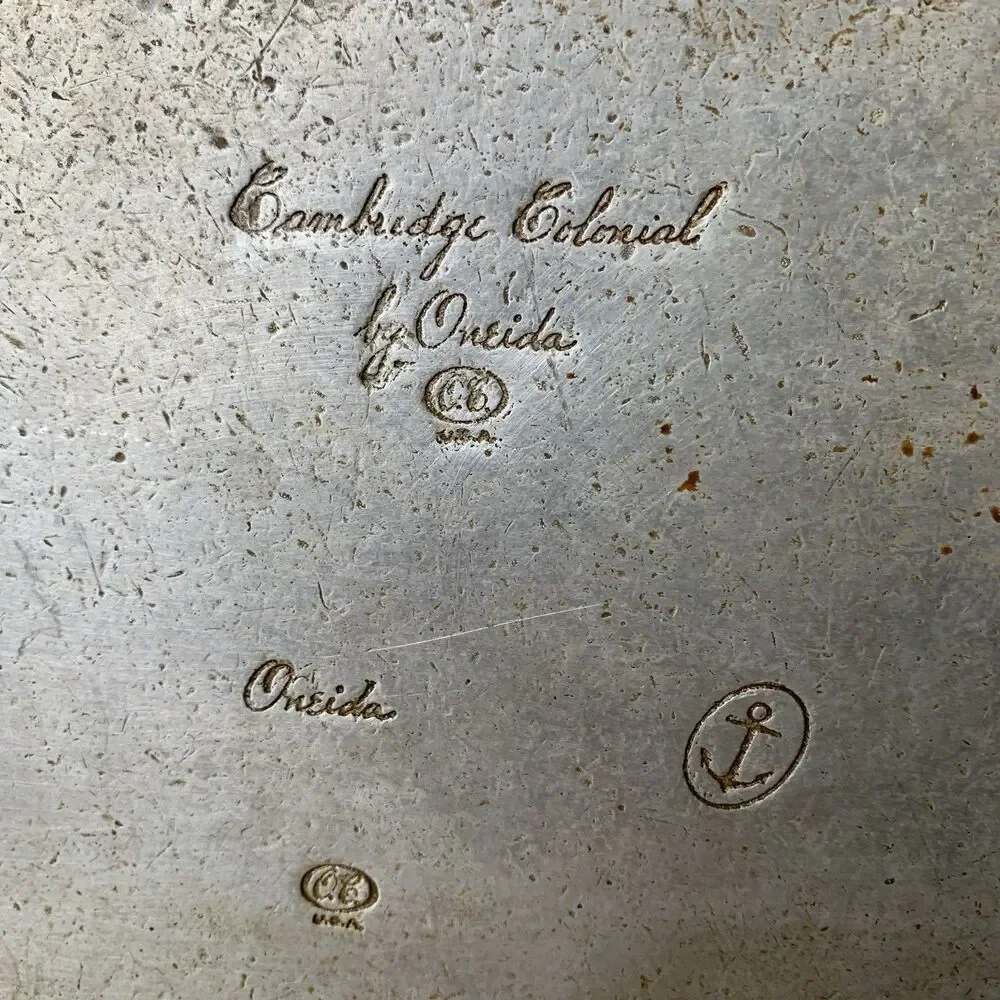 Vintage Oneida Cambridge Colonial Pewter Oval Serving Platter 18